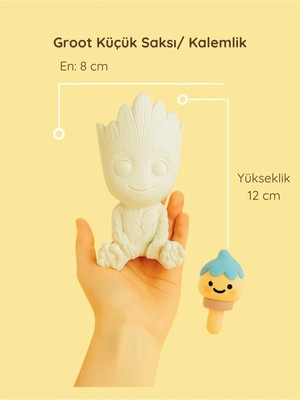 ColorBuddie Groot Küçük Saksı / Kalemlik – El Yapımı Dekoratif Figür