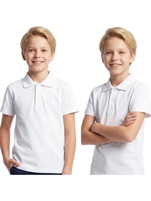 Modanino 2'li T-Shirt -%100 Pamuk ve Okul Tarz- Erkek Çocuk 5-16 Yaş 12725AT