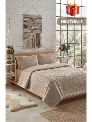 Layvera Welsoft Çeyizlik Yatak Örtüsü Seti 220X240 | Çift Kişilik+2 Adet Yastık Kılıfı+Yumuşak Doku+Peluş Yumuşak