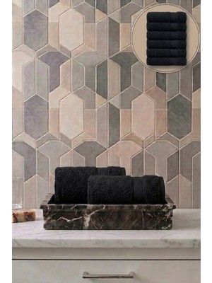 Seritaine 6'lı Işıl Premium El Havlusu 33X33CM - Açık Mavi %100 Pamuk - 600 Gr/m2