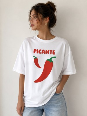 Pıcante Baskılı Oversize Tişört