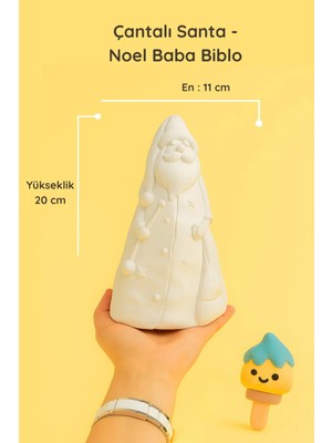 ColorBuddie Çantalı Santa Noel Baba Biblo – 20 cm Seramik Dekoratif Figür
