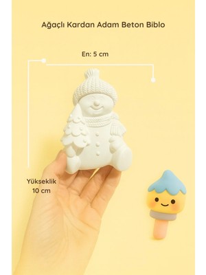 ColorBuddie Ağaçlı Kardan Adam Beton Biblo