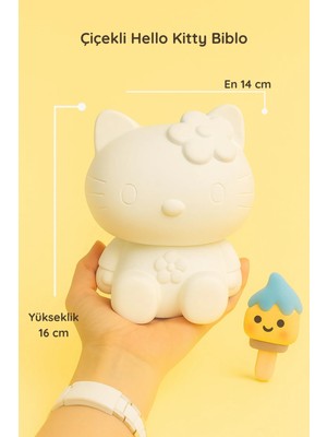 ColorBuddie Çiçekli Hello Kitty Biblo – Boyanabilir Dekoratif Figür