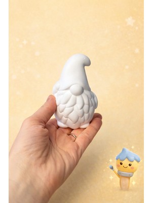 ColorBuddie Boyanabilir Minik Sakallı Cüce Biblo – El Yapımı, Dayanıklı, Yılbaşı Figürü
