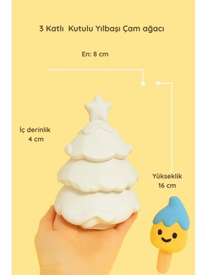 ColorBuddie 3 Katlı Kutulu Yılbaşı Çam Ağacı – Boyanabilir Beton Biblo