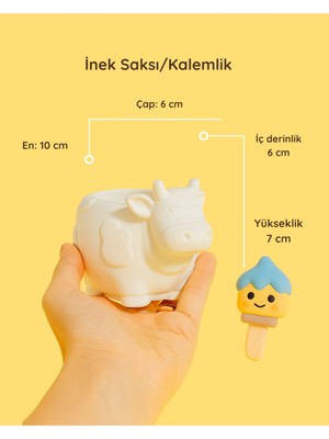 ColorBuddie Boyanabilir Inek Seramik Saksı – Güçlendirilmiş Seramik Obje, Dekoratif ve Hobi Için Uygun