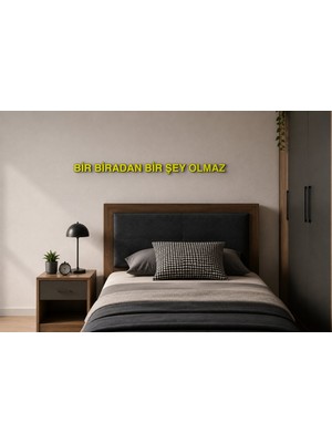 Boyutron Bir Biradan Bir Şey Olmaz Modern 3D Baskı Dekoratif Duvar Yazısı Tablo - Yellow - 5 cm Yükseklik