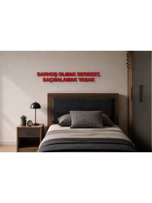 Boyutron Sarhoş Olmak Serbest, Saçmalamak Yasak Modern 3D Baskı Dekoratif Duvar Yazısı Tablo - Red - 5 cm Yükseklik