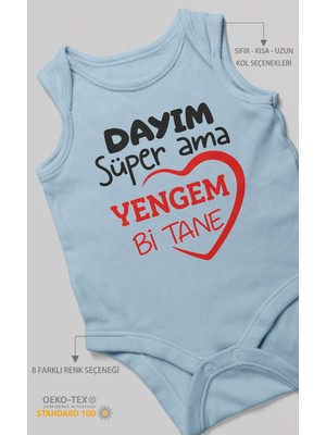Morivo Kids Dayım Süper Ama Yengem Bir Tane Sıfır Kol Bebek Zıbını %100 Pamuk