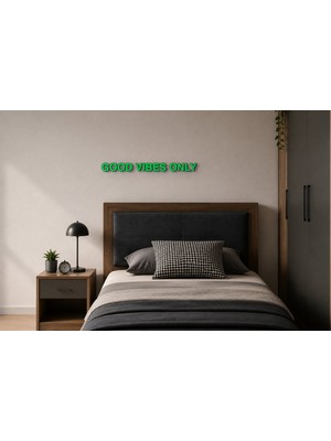 Boyutron Good Vıbes Only Modern 3D Baskı Dekoratif Duvar Yazısı Tablo - Green - 5 cm Yükseklik