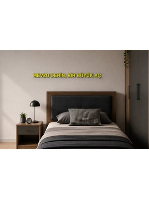 Boyutron Mevzu Derin, Bir Büyük Aç Modern 3D Baskı Dekoratif Duvar Yazısı Tablo - Yellow - 5 cm Yükseklik