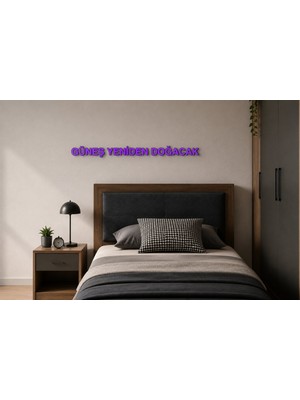 Boyutron Güneş Yeniden Doğacak Modern 3D Baskı Dekoratif Duvar Yazısı Tablo - Purple - 5 cm Yükseklik