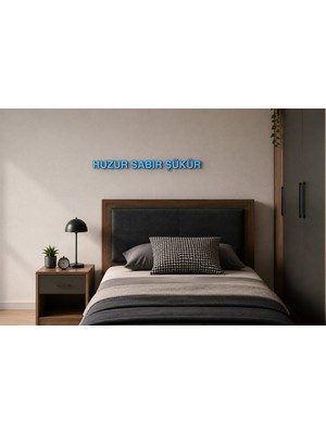 Boyutron Huzur Sabır Şükür Modern 3D Baskı Dekoratif Duvar Yazısı Tablo - Sky Bkue - 5 cm Yükseklik