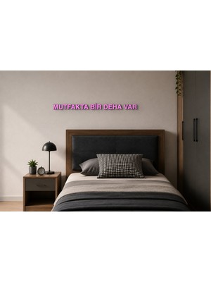 Boyutron Mutfakta Bir Deha Var Modern 3D Baskı Dekoratif Duvar Yazısı Tablo - Pink - 5 cm Yükseklik