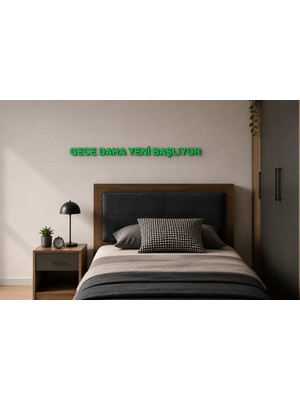 Boyutron Gece Daha Yeni Başlıyor Modern 3D Baskı Dekoratif Duvar Yazısı Tablo - Green - 5 cm Yükseklik
