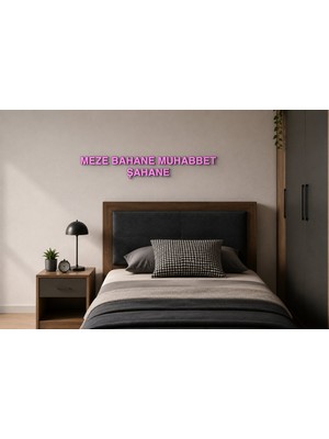Boyutron Meze Bahane Muhabbet Şahane Modern 3D Baskı Dekoratif Duvar Yazısı Tablo - Pink - 5 cm Yükseklik