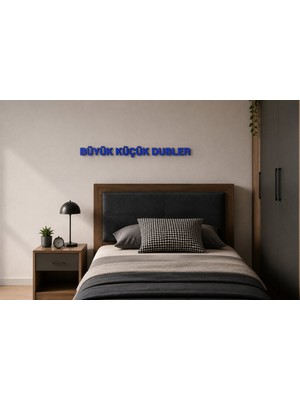 Boyutron Büyük Küçük Dubler Modern 3D Baskı Dekoratif Duvar Yazısı Tablo - Navy Blue - 5 cm Yükseklik