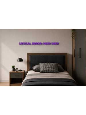 Boyutron Crıtıcal Error: Need Beer Modern 3D Baskı Dekoratif Duvar Yazısı Tablo - Purple - 5 cm Yükseklik
