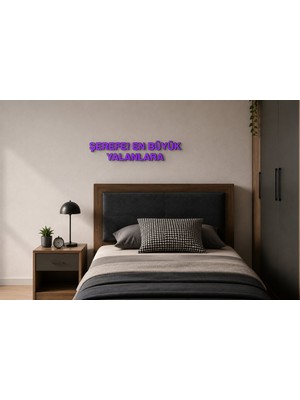 Boyutron Şerefe! En Büyük Yalanlara Modern 3D Baskı Dekoratif Duvar Yazısı Tablo - Purple - 5 cm Yükseklik