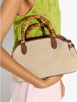 Parfois Kadın Hasır Efektli Oval Tote Çanta