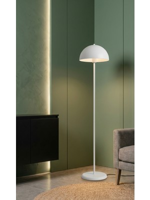 Avizade Loft Modern Beyaz Renk Metal Lambader | Ayaklı Dekoratif Salon Lambası | Yatak Odası | Oturma Odası