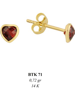 Bolek Jewellery 14 Ayar Garnet Kalp Taş 0.72GR