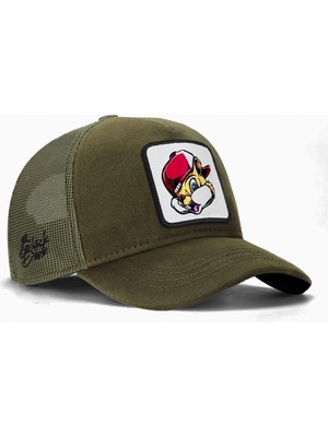 BlackBörk Trucker Kids Sincap Logolu Haki Çocuk Şapka