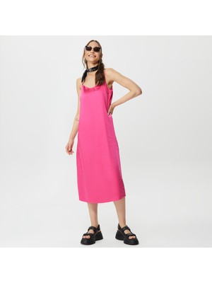 Only Onlmayra Slip Tie Satin Kadın Pembe Elbise