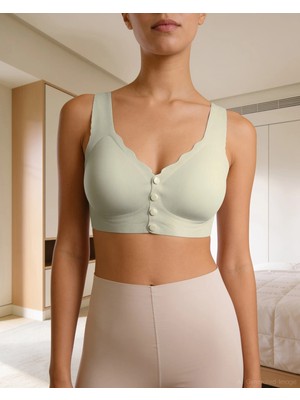 Bolero Lazer Kesim Dikişsiz Çıtçıtlı Hayalet Sütyen Yeşil
