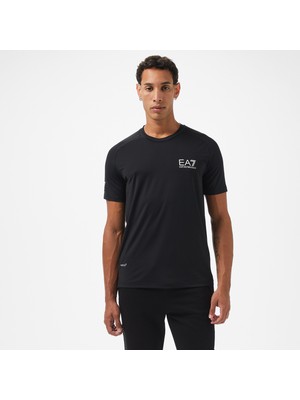 Ea7 Erkek Siyah Bisiklet Yaka T-Shirt