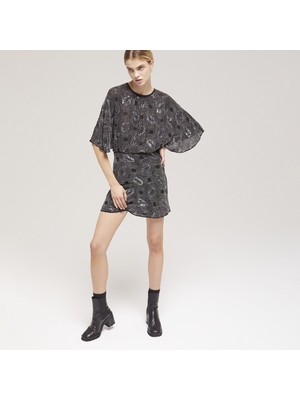 The Kooples Kadın Desenli Siyah Elbise