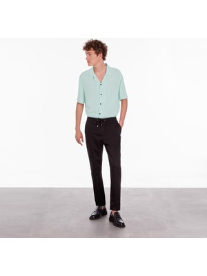 The Kooples Erkek Comfort Fıt Kısa Kollu Mavi Gömlek