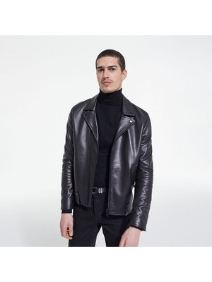 The Kooples Erkek Siyah Deri Ceket