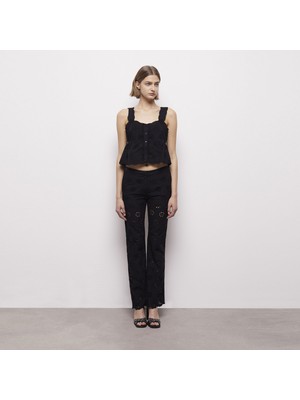 The Kooples Kadın Işlemeli Siyah Pantolon