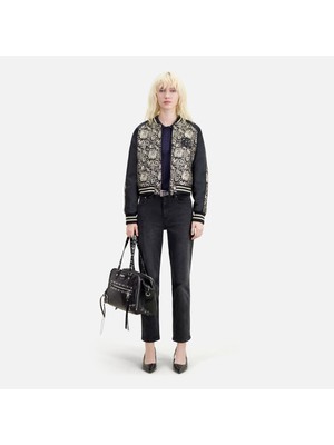 The Kooples Kadın Siyah Metalik Desenli Ceket