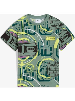 Puma Hot Wheels Graphic Çocuk Yeşil T-Shirt