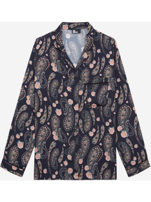 The Kooples Kadın Çiçek Desenli Siyah Gömlek