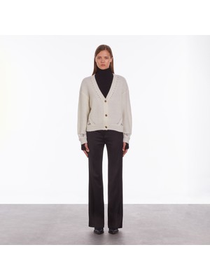 The Kooples Kadın Comfort Fıt V Yaka Bej Hırka