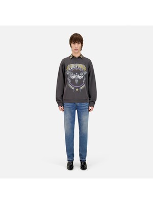 The Kooples Erkek Baskılı Bisiklet Yaka Siyah Sweatshırt