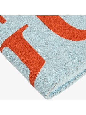 Guess Towel Jacquard Guess  Unisex Mavi Plaj Havlusu