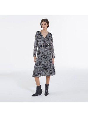 The Kooples Desenli Kadın Siyah Elbise