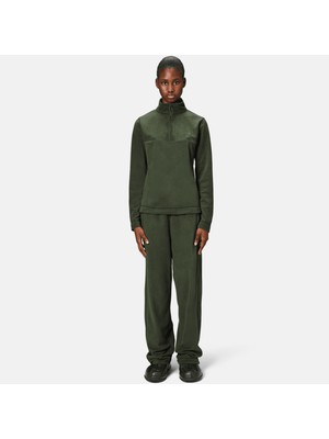Rains Addis Fleece Curve Half Zip Unisex Yeşil Polar Sweatshirt