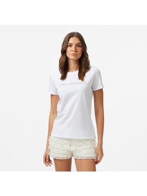Karl Lagerfeld Kadın Beyaz T-Shirt