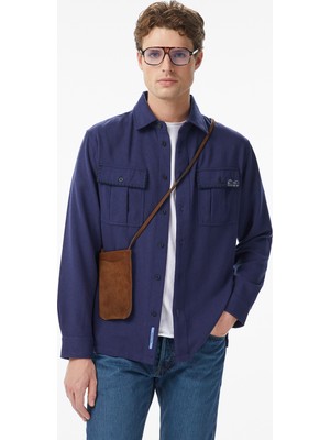 Scotch & Soda Scotch&soda Textured Relaxed-Fit Erkek Lacivert Gömlek