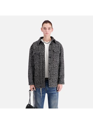 The Kooples Kadın Comfort Fıt Ekose Siyah Ceket