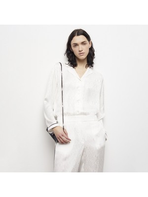The Kooples Kadın Desenli Beyaz Saten Gömlek