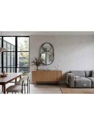 Vivense Dualis Modern Metal Kaplama Ikili Ayna, Parlak Füme, 60X90