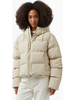 Rains Alta Short Puffer Kadın Krem Mont
