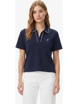 Nautica Kadın Lacivert Regular Fit Polo Yaka T-Shirt